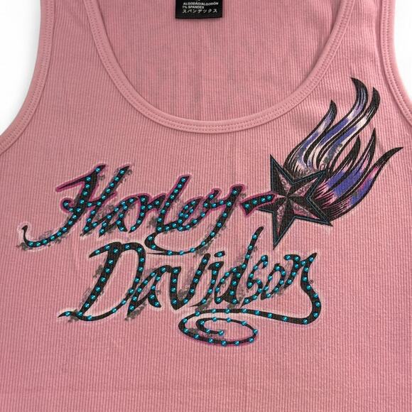 Harley Davidson Women's Tank Top Size Large Pink - Picture 2 of 7